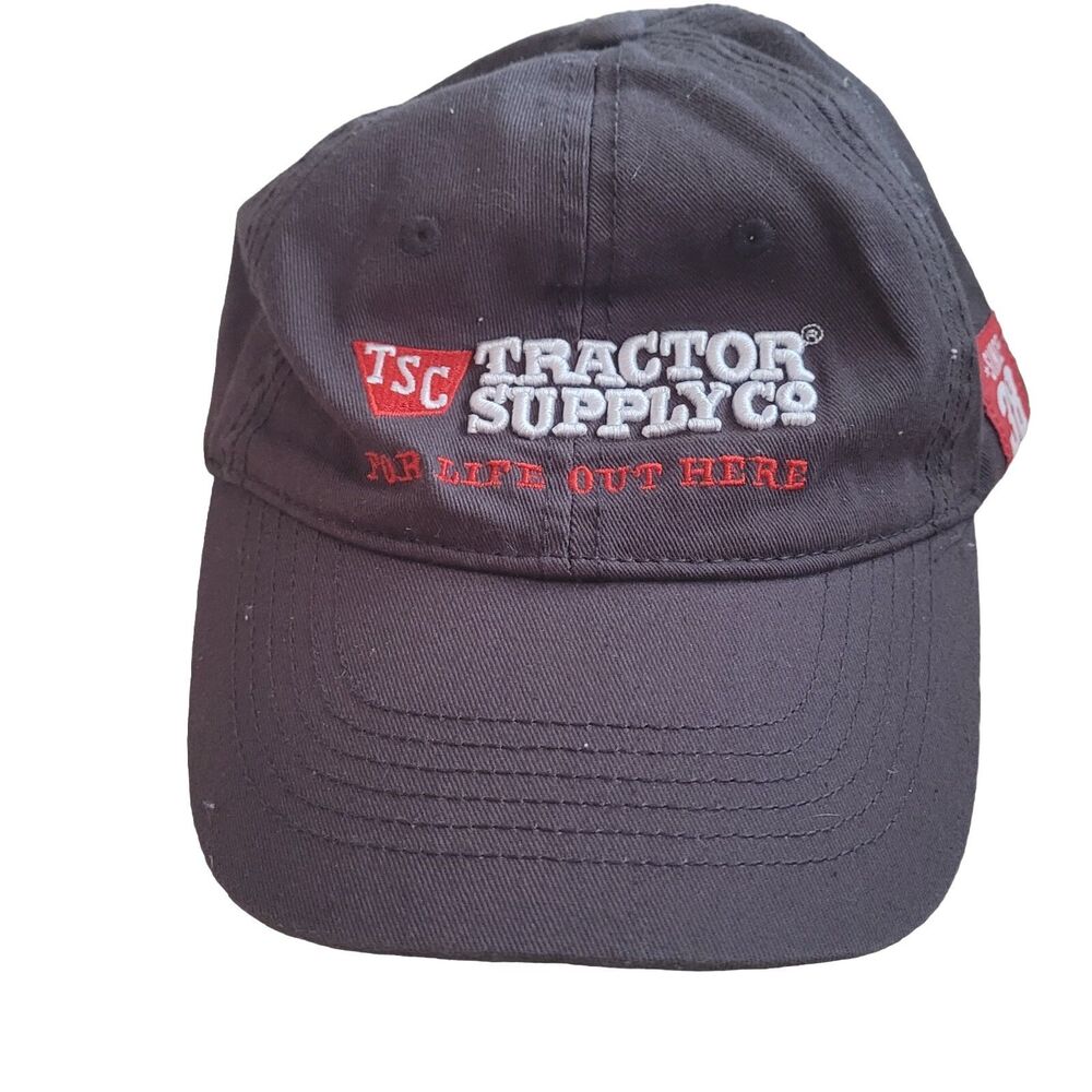 Tractor Supply Co. Hat TSC For Life Out Here Baseball Cap Gray Strapback OSFM